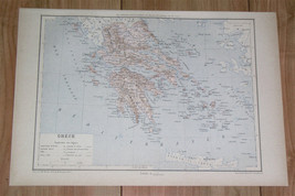 1887 Original Antique Map Of Greece / Aeg EAN Sea / Turkey - £21.25 GBP