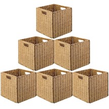 6 Pcs 11.8 X 11.8 X 11.8 Inch Wicker Storage Basket Cubes Large Handwoven Foldab - £102.78 GBP