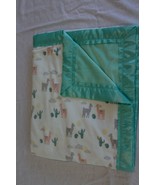 Minky baby blanket - large - llamas - cactus - white -mint - toddler - $75.00