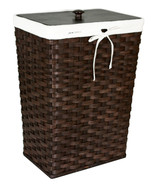 30 GALLON TRASH BASKET - Large Amish Hand Woven with Birch Wood Lid USA ... - £157.30 GBP+