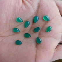 GTL CERTIFIED 5x8 mm Pear Natural Green Onyx Gemstone Wholesale Lot 100 pcs A1 - £21.16 GBP