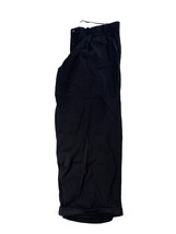 Mens George Black Wrinkle Resistant Pleated 100% Cotton Twill Pants Size 44x32 - $19.87