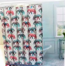 NEW In Stle Home Fabric Elephant Shower Curtain Zen Bathroom Decor Hindu - £13.38 GBP