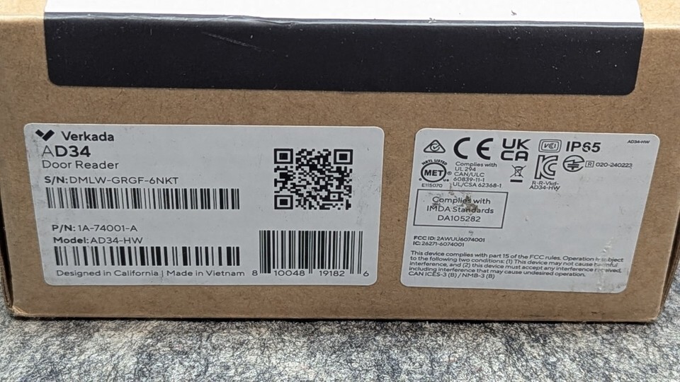 New/Open Box Verkada AD34 Multi-Format Card Door Reader AD34-HW Item image 13