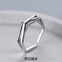 Retro Distressed Winding Twist Personality 925 Sterling Silver Jewelry Ring - £8.78 GBP