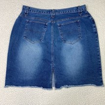 LA Blues Jean Skirt Womens 20 Faded Cotton Denim Kick Pleat Mini 38x21 - £5.06 GBP
