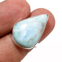 Caribbean Larimar Gemstone Handmade Fashion Jewelry Adjustable Ring SA 6767 - £4.14 GBP