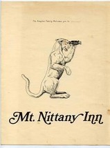 Mt. Nittany Inn Menu Centre Hill Pennsylvania  - £14.03 GBP