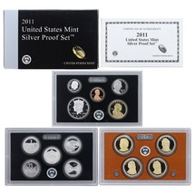 2011 S US Mint Silver Proof Set - 14 Coins COA Original Box - £99.16 GBP