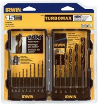 Irwin Industrial Tools 318015 Turbomax Turbo Point Drill Bit Set, 15-Piece - $43.97