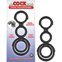 My Cockring Quattro Cock &amp; Scrotum Rings Black - $21.82 CAD
