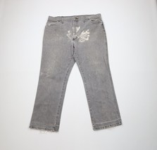 Vintage 80s 90s Streetwear Mens 40x30 Thrashed Wide Leg Denim Jeans Gray... - $44.50