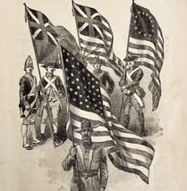 1904 Origin And Development Of The American Flag History Antique Print D... - £19.63 GBP