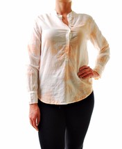 SUNDRY Womens Shirt Long Sleeve Casual Cosy Fit Washed Peach/White Size US 1 - £25.39 GBP