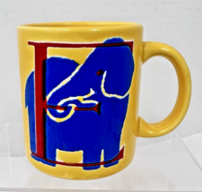 Waechtersbach Spain Coffee Mug Yellow E is for Elephant  3 5/8&quot; Tall - $22.28