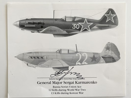 Sergei Kramarenko signed WW2 &amp; Korean War plane art - £39.34 GBP