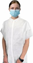 50 Scrub Shirt Tops Short Sleeve Gowns White - S Size - £100.75 GBP