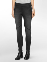 New Womens NWT $80 Calvin Klein Jeans Leggings Knit Faded Black 33 Moto ... - $27.72