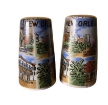 Vintage Ceramic New Orleans Mardi Gras Souvenir Salt &amp; Pepper Shakers Ma... - £11.95 GBP