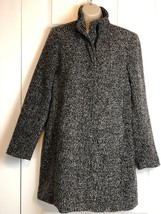 Old Navy Coat Textured Bouclé Everyday Womens Medium Zip Jacket VTG Black - £30.42 GBP