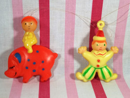 Vintage 1968 Stahlwood Musical Carousel Crib Mobile Colorful 2pc Toys - £7.99 GBP