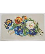 Victorian Trade Card Beautiful Vivid Pansies Unbranded - $14.65