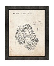 Lego Toy Locomotive Patent Print Old Look with Beveled Wood Frame - £19.77 GBP+