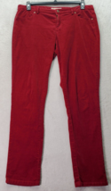 Michael Kors Pants Women&#39;s Size 10 Red Corduroy Pockets Straight Leg Flat Front - £19.58 GBP