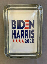 Biden &amp; Harris 2020 D1 Glass Square Ashtray 4&quot; x 3&quot; Smoking Cigarette Smoke - £38.88 GBP
