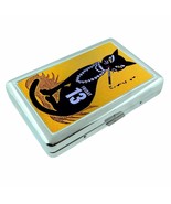 Novelty Black Cat Friday 13th Vintage Ad Metal Silver Cigarette Case - $23.19 CAD