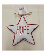 Merry Brite Metal Star Christmas Tree Ornament 5&quot; Hope - $11.67