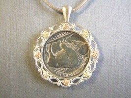 Vintage Estate Sterling Silver Necklace w/ Buffalo Head Nickle Charm 12.6g #E425 - £46.63 GBP