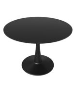 LeisureMod 40&quot; Round Dining Table with Black Top &amp; Black Pedestal Base ... - $7,218.79 MXN+