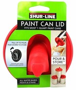 1 Quart PAINT CAN LID w/ store &amp; pour spout RED Silicone sure SHUR-LINE ... - $28.92 CAD
