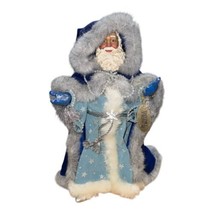 Clothnique Santa Figurine Snow King Christmas Holiday Blue Cloak Snowfla... - $55.00