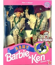 Stars and Stripes Army Barbie &amp; Ken Deluxe Set 5626 by Mattel Vintage 1992 - £39.46 GBP