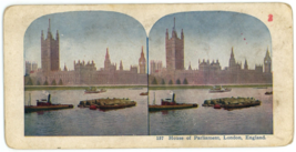 c1890&#39;s Colorized Stereoview Card House of Parliment, London England - £7.47 GBP