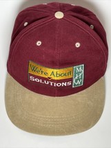 MHA Hat Cap We’re About Solutions Logo Red Leather Strap Adjustable Hat - $9.89