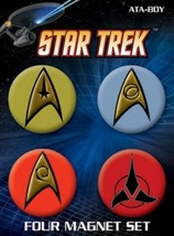 Classic Star Trek TV Series Insignias Round Magnet Carded Set of 4, NEW ... - $8.79