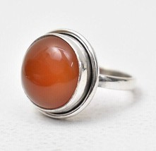 925 Sterling Silver Hallmark Natural Carnelian Ring Festival ring Gift RS-1190 - £39.47 GBP