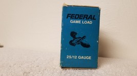 RARE Vintage Federal Game Load 12 Gauge 7-1/2 Shot Empty Ammo Box Blue Gold - £79.13 GBP