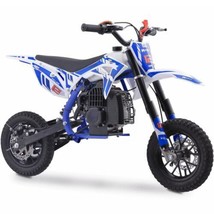 MotoTec Dirt Bike Villain 52cc 2-Stroke Kids Bike in Blue Power Ride - $399.00