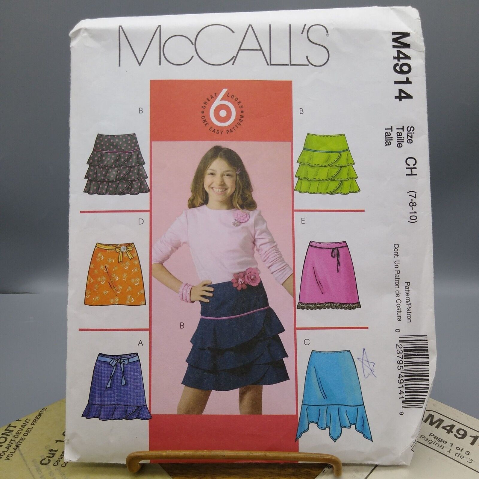 UNCUT Sewing PATTERN McCalls M4914, Girls 2005 Skirts, Child Size 7 8 10 - £8.37 GBP