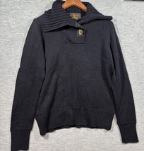 Ralph Lauren LRL Black Cotton Knit Sweater With Ribbed Collar XL - $275.20 MXN