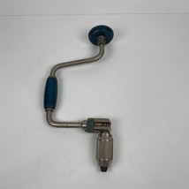 Vintage Stanley Ratcheting Hand Drill 02-253 (H1253A-10 in.) Blue Wood P... - £14.57 GBP