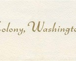 The Colony Menu Washington DC 1962 Holiday Award Winner 6 Consecutive Ye... - $87.12