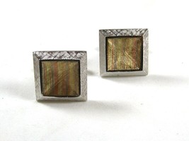Dressy Silver Tone &amp; Gold Tone Cufflinks by S in Shield 12215 - £19.41 GBP