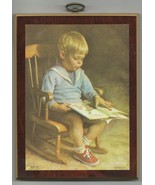 Vintage GARY decor plac Laminated Izgwersen Lithograph Plaque 8&quot;x6&quot; Hamp... - $751.36 MXN