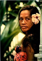Island Girl  Postcard tiki Risque Tahiti Tahitian Polynesian Pinup - $12.38