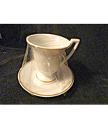 Charmont White &amp; Gold Coffee Cup + Saucer Porcelain - £6.28 GBP